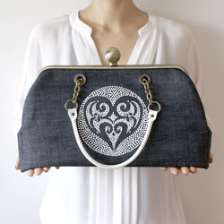 Heart on Denim Bag -Handmade- 1枚目の画像