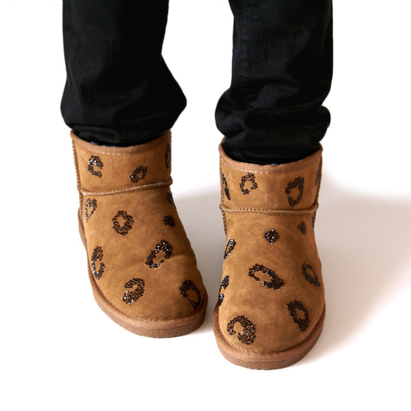 Leopard Boots／豹柄スワロのアンクルブーツ 2枚目の画像