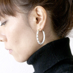 ◇ラウンドラインストーンのピアス(p-001)G ※廃番