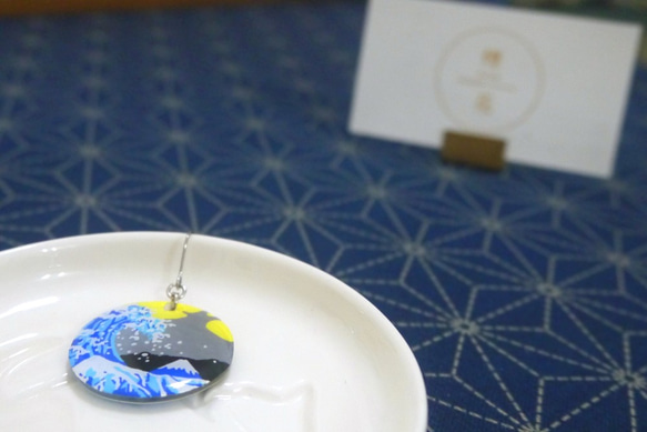 かながわおきなみうら イヤリング Under the Wave off Kanagawa earring 4枚目の画像