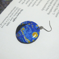 名畫系列_梵谷 星夜 耳環 Van Gogh’s The Starry Night earring 第2張的照片