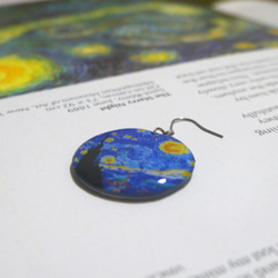 名畫系列_梵谷 星夜 耳環 Van Gogh’s The Starry Night earring 第3張的照片