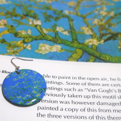 名畫系列_梵谷 盛開的杏花 耳環 Vincent van Gogh’s Almond Blossoms earring 第3張的照片