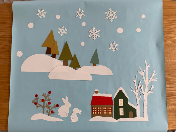 壁面飾り【雪景色】冬　12月　1月　2月 1枚目の画像