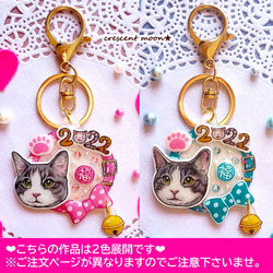 【2022は猫が主役！】うちの子♥️バッグチャームorキーホルダーor根付ストラップ／ピンク 6枚目の画像