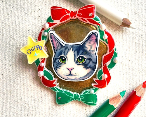 クリスマス☆】うちの子♥ブローチお作りします【リボン・リース型】色鉛筆/イラスト/愛犬/愛猫【定形外郵便で送料無料♪】 おもちゃ・ペット小物 CRESCENT MOON☆ 通販|Creema(クリーマ) 12970648 クリスマス☆】うちの子♥ブローチお作りします【リボン・リース型】色鉛筆/イラスト/愛犬/愛猫【定形外郵便で送料無料♪】 おもちゃ・ペット小物 CRESCENT MOON☆ 通販|Creema(クリーマ) 12970648