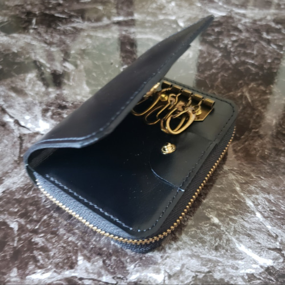 牛革 　レディース・メンズ　ミニ財布 　小さい　コンパクト　極小　オールインワン財布 2枚目の画像