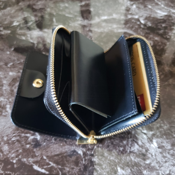 牛革 　レディース・メンズ　ミニ財布 　小さい　コンパクト　極小　オールインワン財布 6枚目の画像