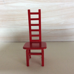 木製ミニチュア家具背の高い椅子(白)「creema限定」 10枚目の画像
