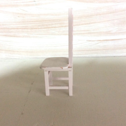 木製ミニチュア家具背の高い椅子(白)「creema限定」 3枚目の画像