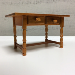 木製のミニチュア和家具昭和レトロな机と椅子「creema限定」 8枚目の画像
