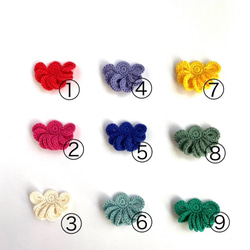 【受注制作】カラーオーダー　あなたのための手編みふりふりお花イヤリング 3枚目の画像