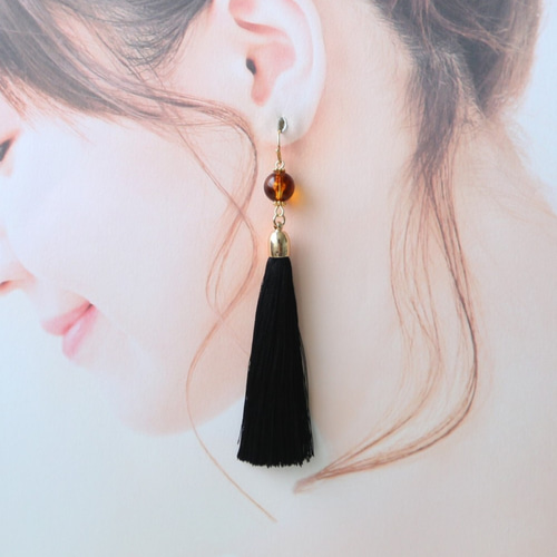 本鼈甲イヤリング ドロップ 雫型 べっ甲 揺れるイヤリング ギフト