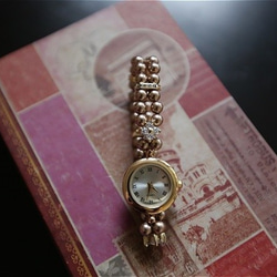 スワロパール♡ブレスウォッチ（クリスタルブロンズ）♪腕時計♪～6サイズセレクト♪ 2枚目の画像