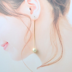 コットンパール10（キスカ）♡華奢なロングチェーン♡ピアス・イヤリング♪～６サイズセレクト♪【K18・K14GF対応】 1枚目の画像