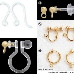 １粒コットン10（ホワイト・キスカ・ブラウン）☆ピアス・イヤリング♪ 2枚目の画像