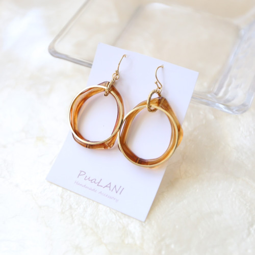 メタルリング30と変形（べっ甲）♡ピアス・イヤリング♪【K18・14kgf 