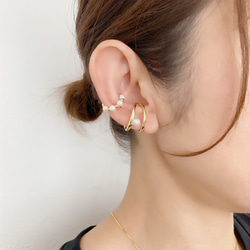 リングにもなる／ パールイヤーカフ 2点セット イヤーカフ flower 通販
