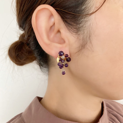 紫水晶葡萄耳環 第3張的照片