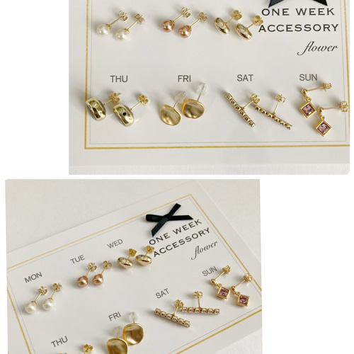 Creema限定 ONE WEEK ピアス/イヤリング 7点セット ピアス（スタッド