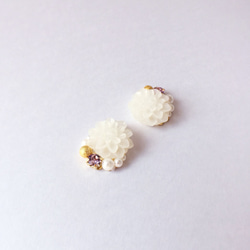 pastel 粉彩大麗花造型珠寶夾式耳環 第2張的照片