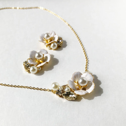 Christmas Rose Bijou Necklace &amp; Earrings/耳環 第5張的照片