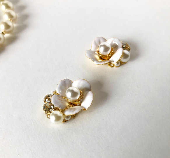 Christmas Rose Bijou Necklace &amp; Earrings/耳環 第6張的照片