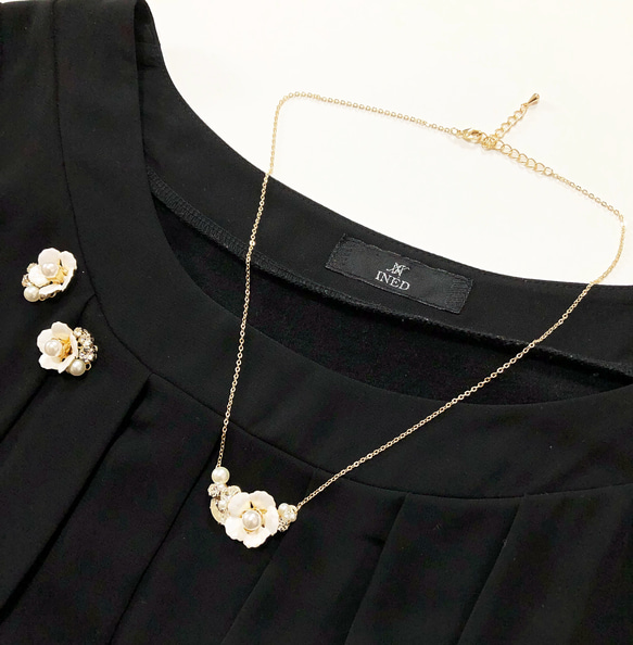 Christmas Rose Bijou Necklace &amp; Earrings/耳環 第8張的照片