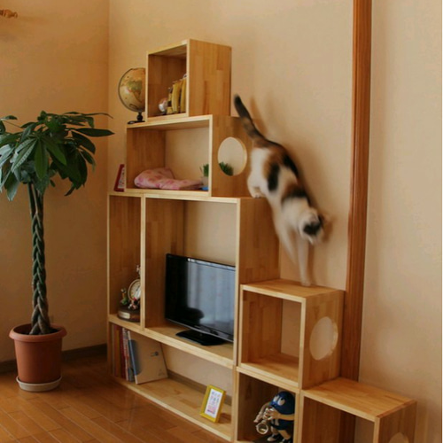 ユニットボックスB ねこ穴対応 ねこ家具 キャットタワー フリー