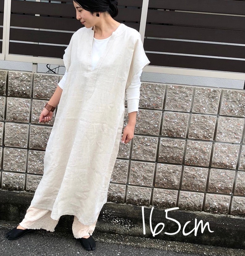 リネンカフタンワンピース 美品 刺繍 麻100% エストネーション ベルト付き