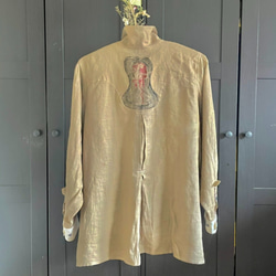 リネンのショールカラーシャツ 3枚目の画像