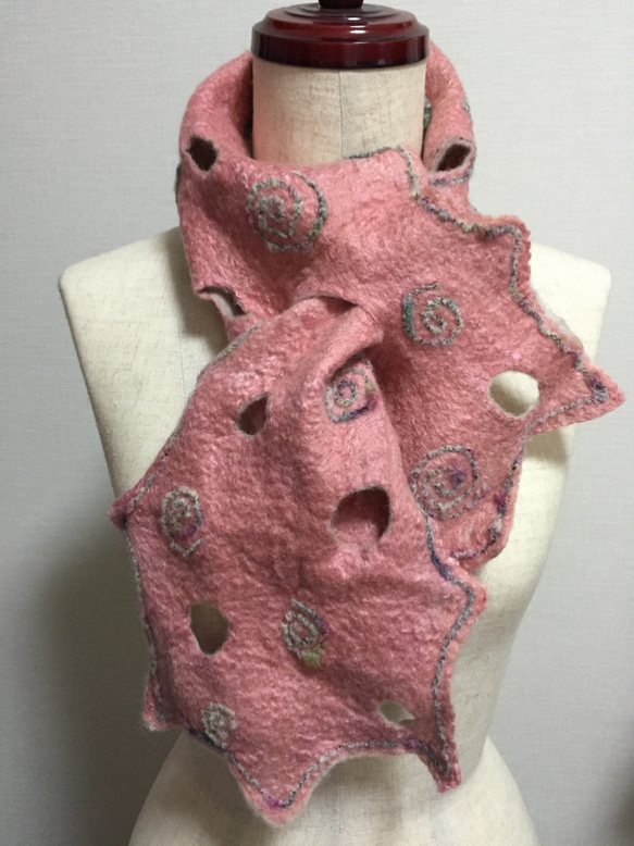 シルク混羊毛フェルトミニマフラー マフラー mYusique 通販｜Creema  