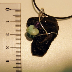 テクタイト チョーカー ワイヤーラップ ペンダント ネックレス アメジストラリマー天然石 アクセサリ-ttb-tk175 3枚目の画像
