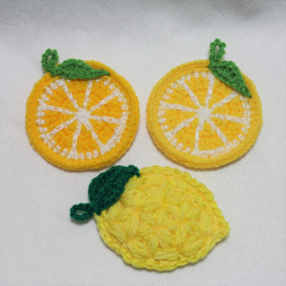まるごとレモン&輪切りレモンのエコたわし　3個セット　（送料無料） 3枚目の画像