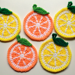 エコたわし　レモン&オレンジ5枚セット(1重タイプ)　送料無料 3枚目の画像