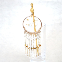 Kanzashi 日式金箔式圓盤珠和金鍊 第2張的照片
