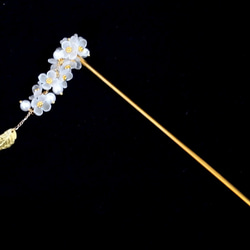 かんざし　鈴生りの氷の花ビーズ 6枚目の画像