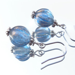 藍瓜型珠耳環隨著夏季的糧食耳環復古色調 第3張的照片