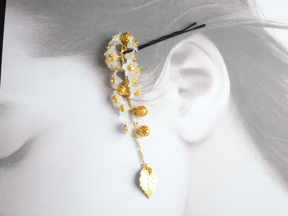 髮夾 Suzusei Ice Flower Beads Florets &amp; Gold 第2張的照片