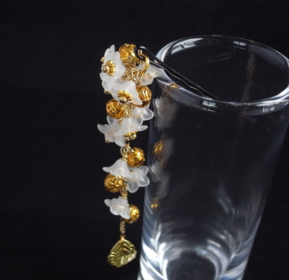 髮夾 Suzusei Ice Flower Beads Florets &amp; Gold 第3張的照片