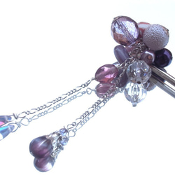 Kanzashi紫色玻璃珠 第1張的照片