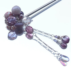 Kanzashi紫色玻璃珠 第2張的照片