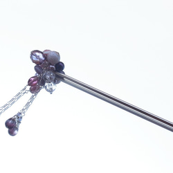 Kanzashi紫色玻璃珠 第4張的照片