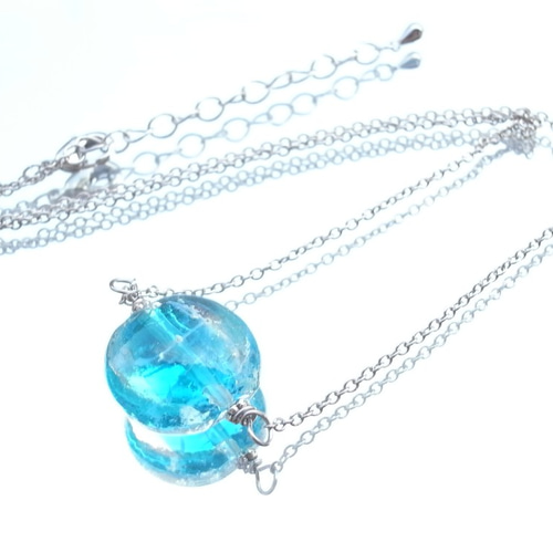 ハンドメイド　ビーズ　ネックレス　一点物　とんぼ玉　ガラス　個性的　派手　大ぶり ハンドメイド ビーズ ネックレス 一点物 とんぼ玉 ガラス 個性的