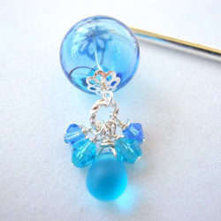 Kanzashi Kodama 的淺藍色吹製玻璃珠就像夏日祭典的悠悠球 第6張的照片