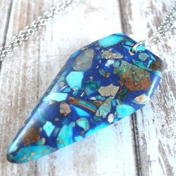 天然石☆鮮やかブルー☆シーセディメントジャスパーのピアス14kgf 天然石☆鮮やかブルー☆大粒シーセディメントジャスパーのピアス