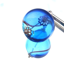 [翻譯/出口產品] Kanzashi 大球淺藍色吹製玻璃珠，如夏日祭的悠悠球 第6張的照片