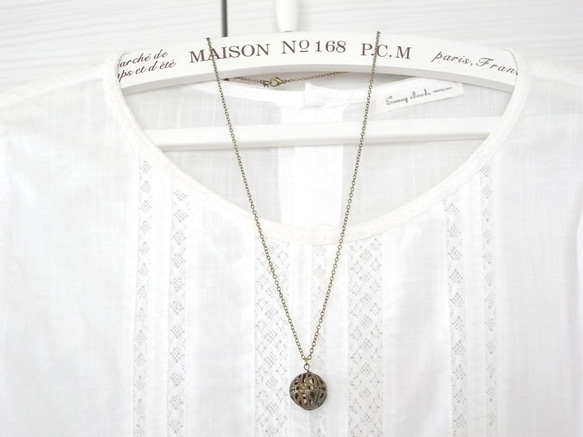 項鍊 亞洲鏤空珠子像 Temari 17mm Kinkomi 第4張的照片