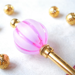 Kanzashi Pink Bonbori 風格的大珠子 第5張的照片