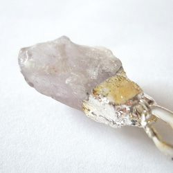 鉱石ネックレス　天然石アメジストの結晶　B 2枚目の画像